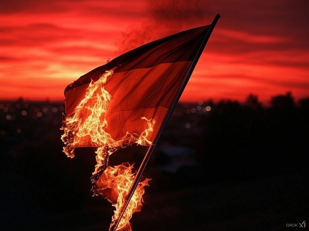 German flag burning