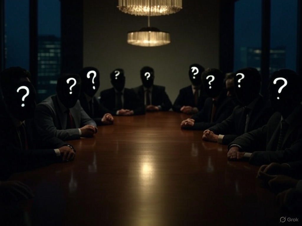 Faceless men in a board room