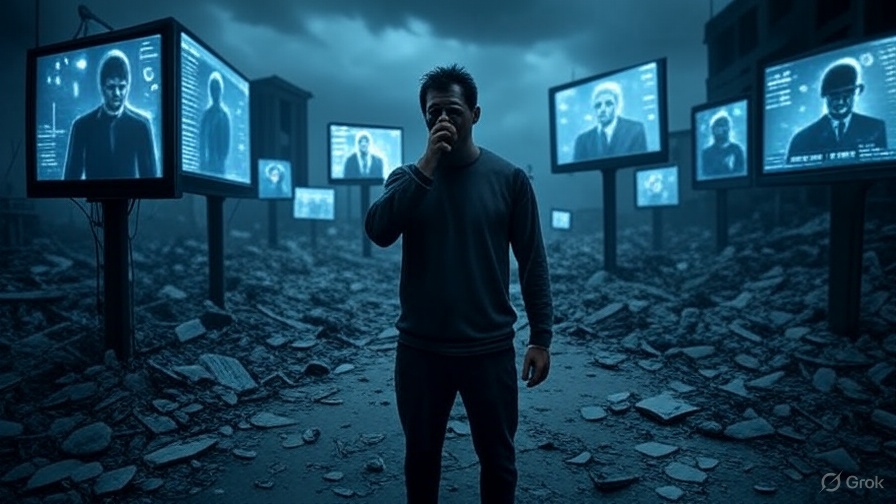 Man surrounded by screens